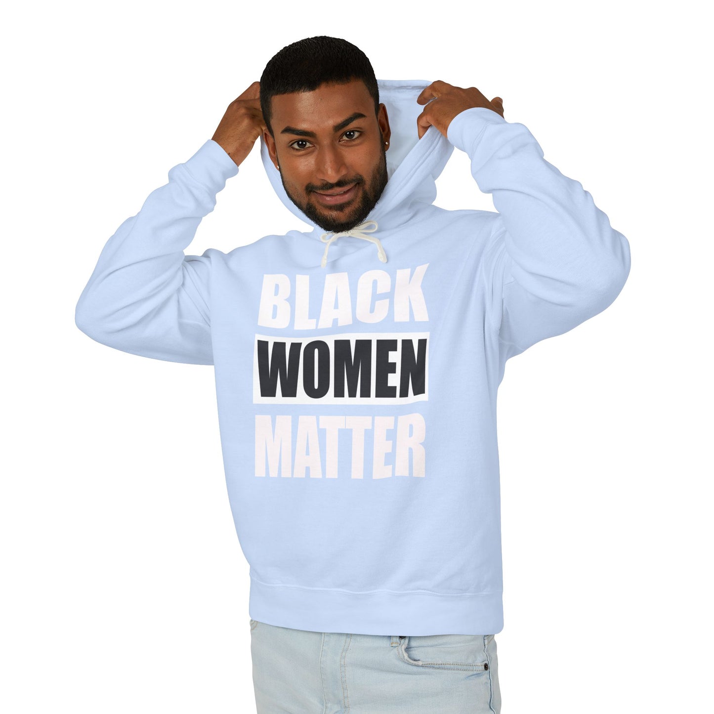 Unisex Lightweight Hooded Sweatshirt - Black Women Matter Statement Hoodie