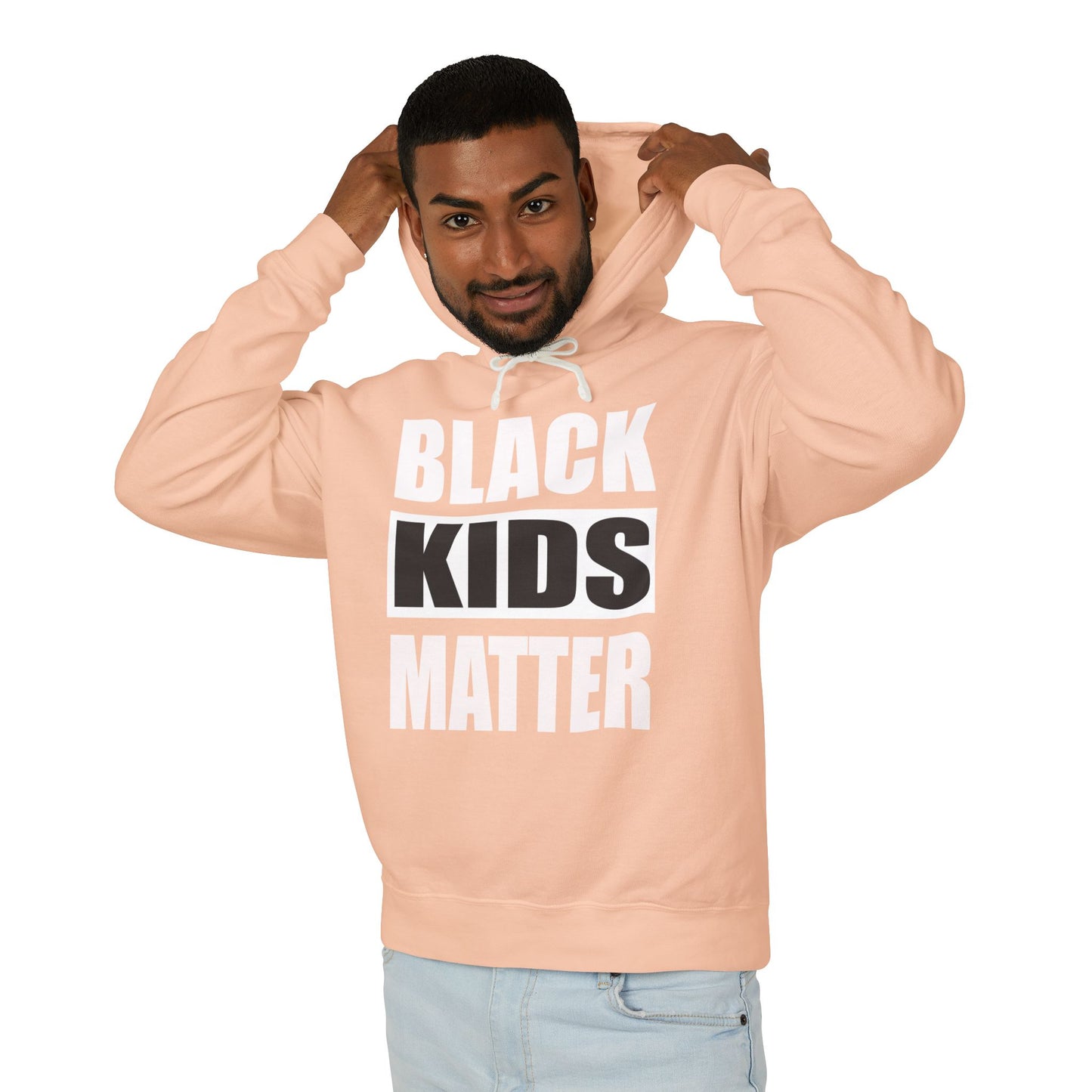 Unisex Lightweight Hooded Sweatshirt - Black Kids Matter
