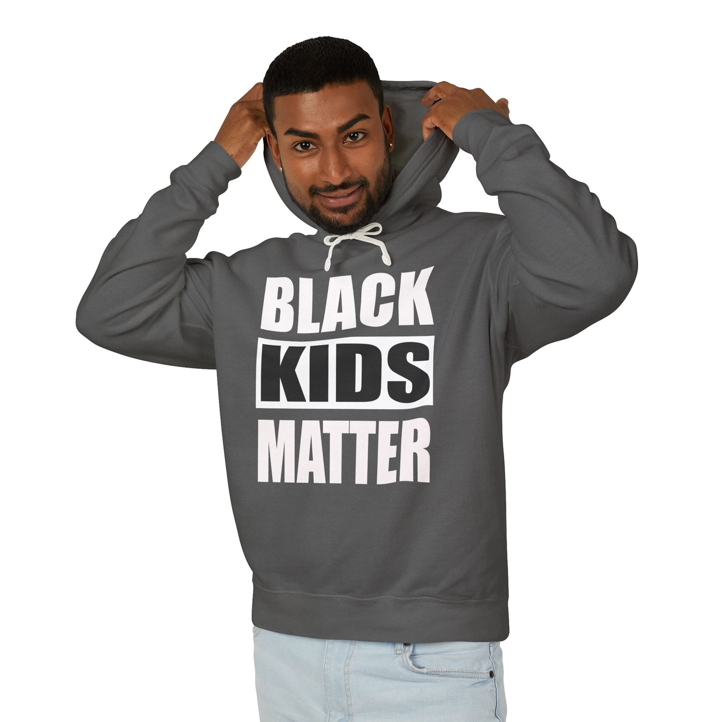 Unisex Lightweight Hooded Sweatshirt - Black Kids Matter