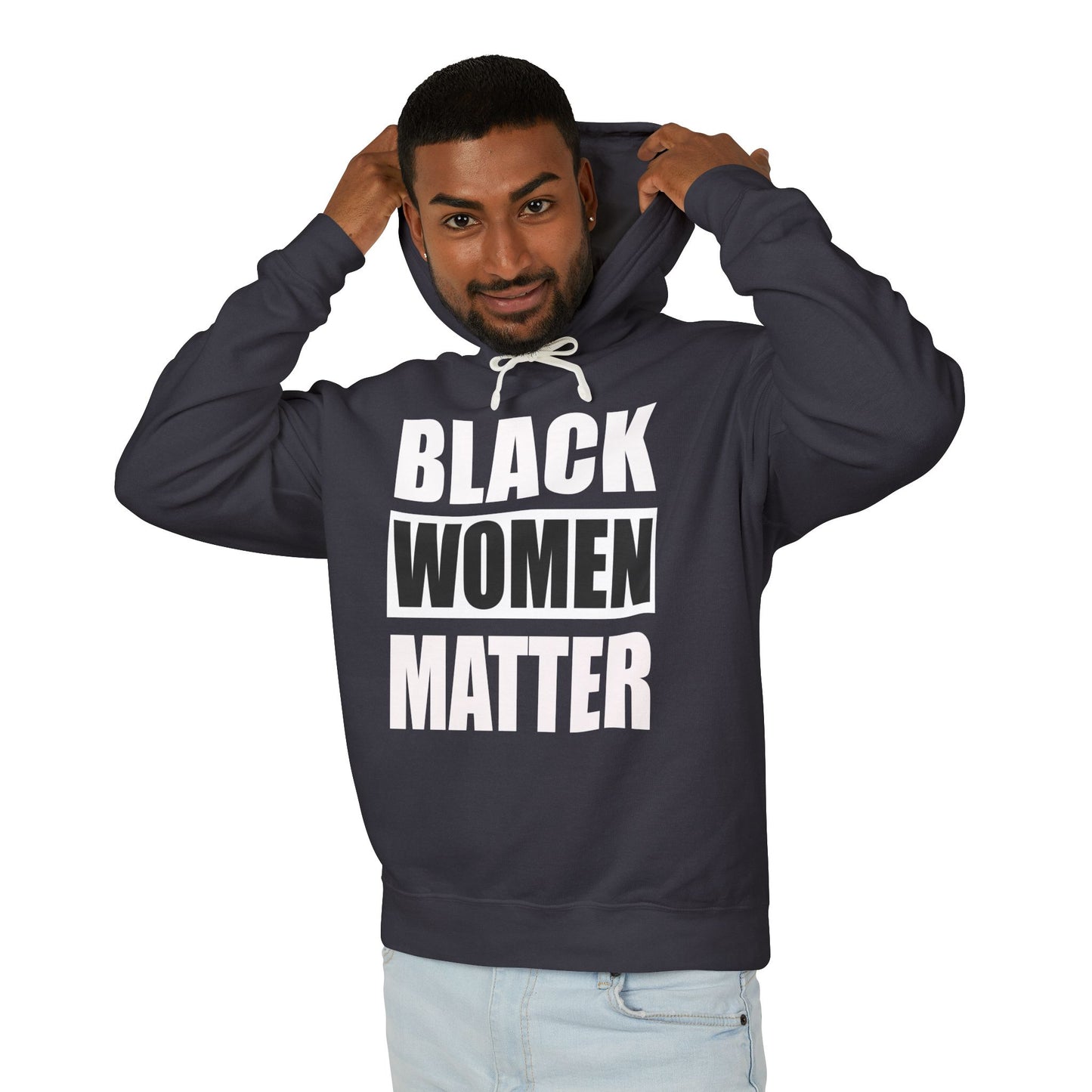 Unisex Lightweight Hooded Sweatshirt - Black Women Matter Statement Hoodie