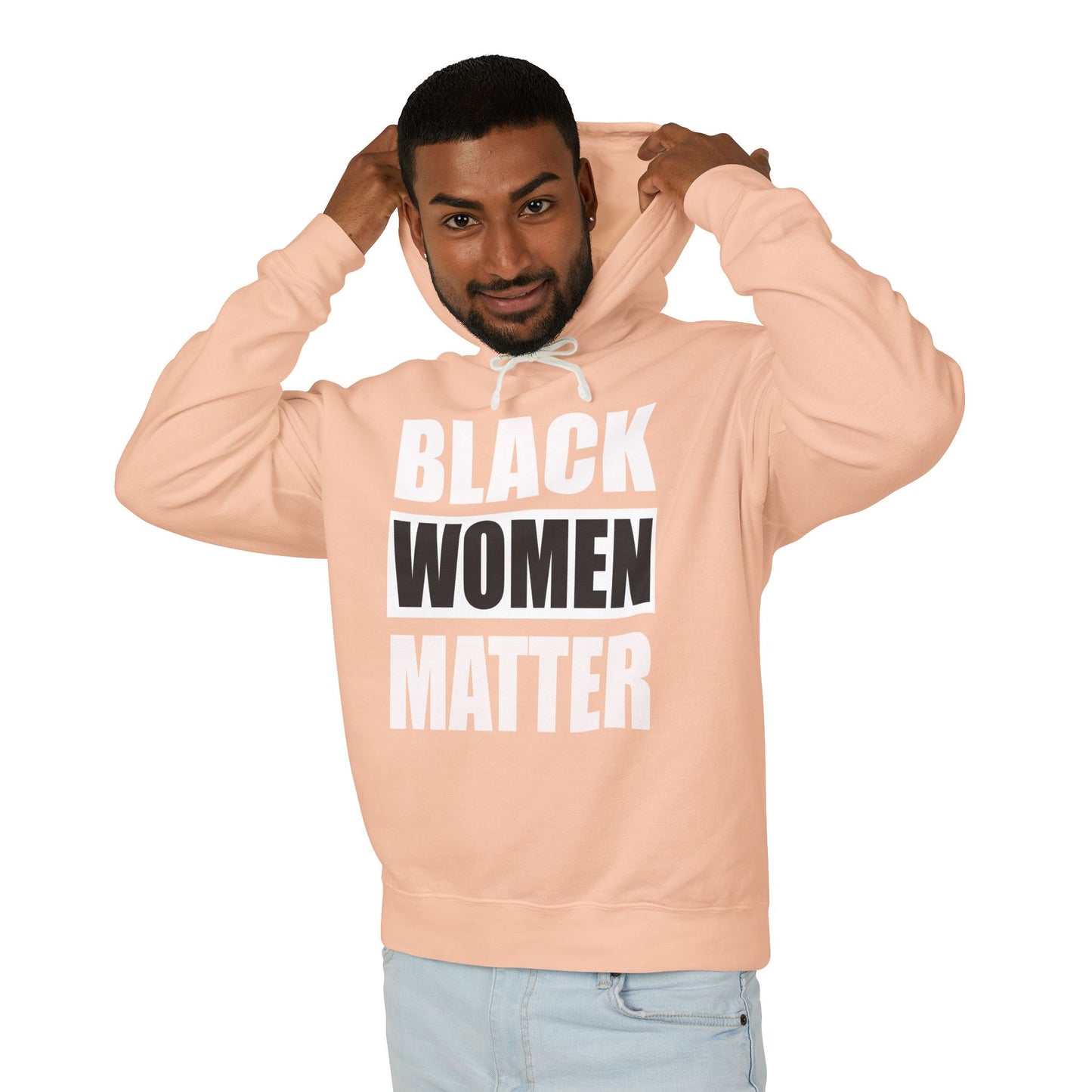 Unisex Lightweight Hooded Sweatshirt - Black Women Matter Statement Hoodie