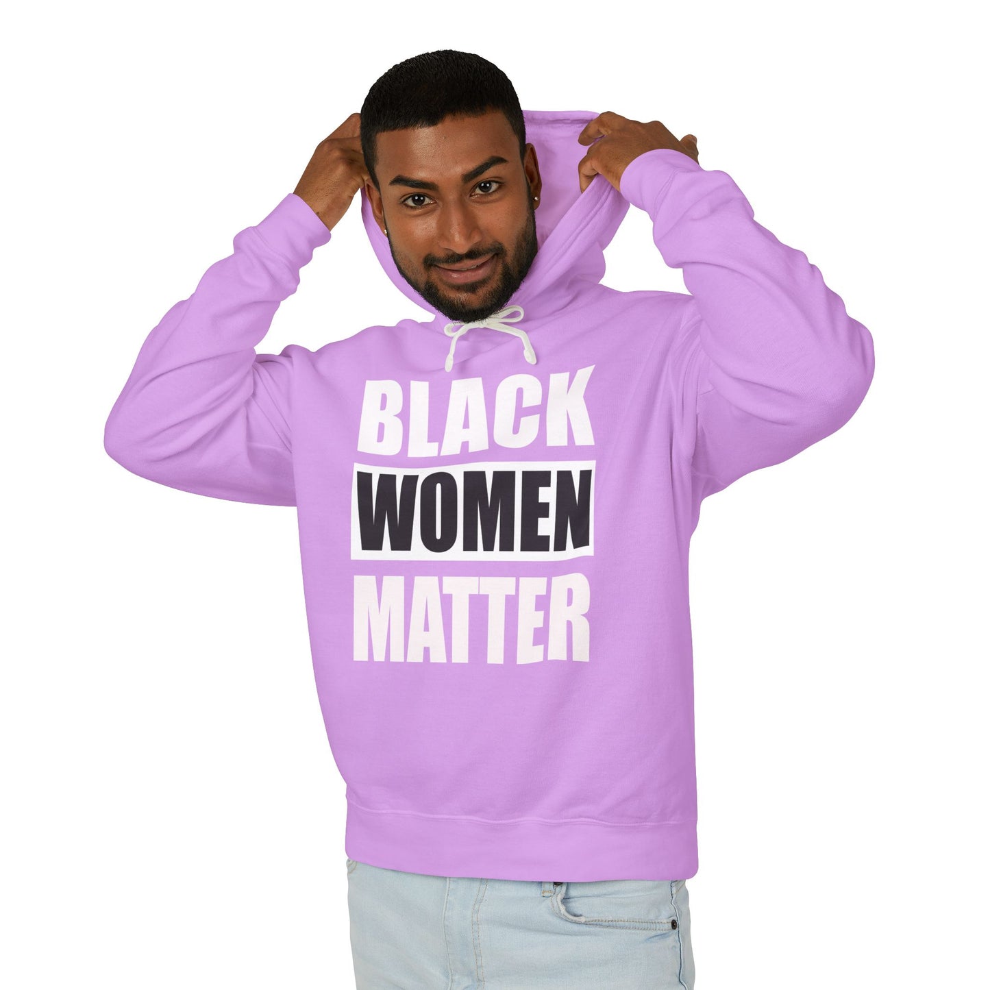 Unisex Lightweight Hooded Sweatshirt - Black Women Matter Statement Hoodie