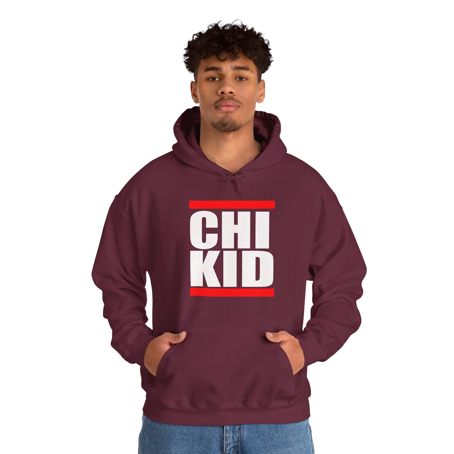 Chi Kid Hoodie — Bold Streetwear Pullover with Red Accent