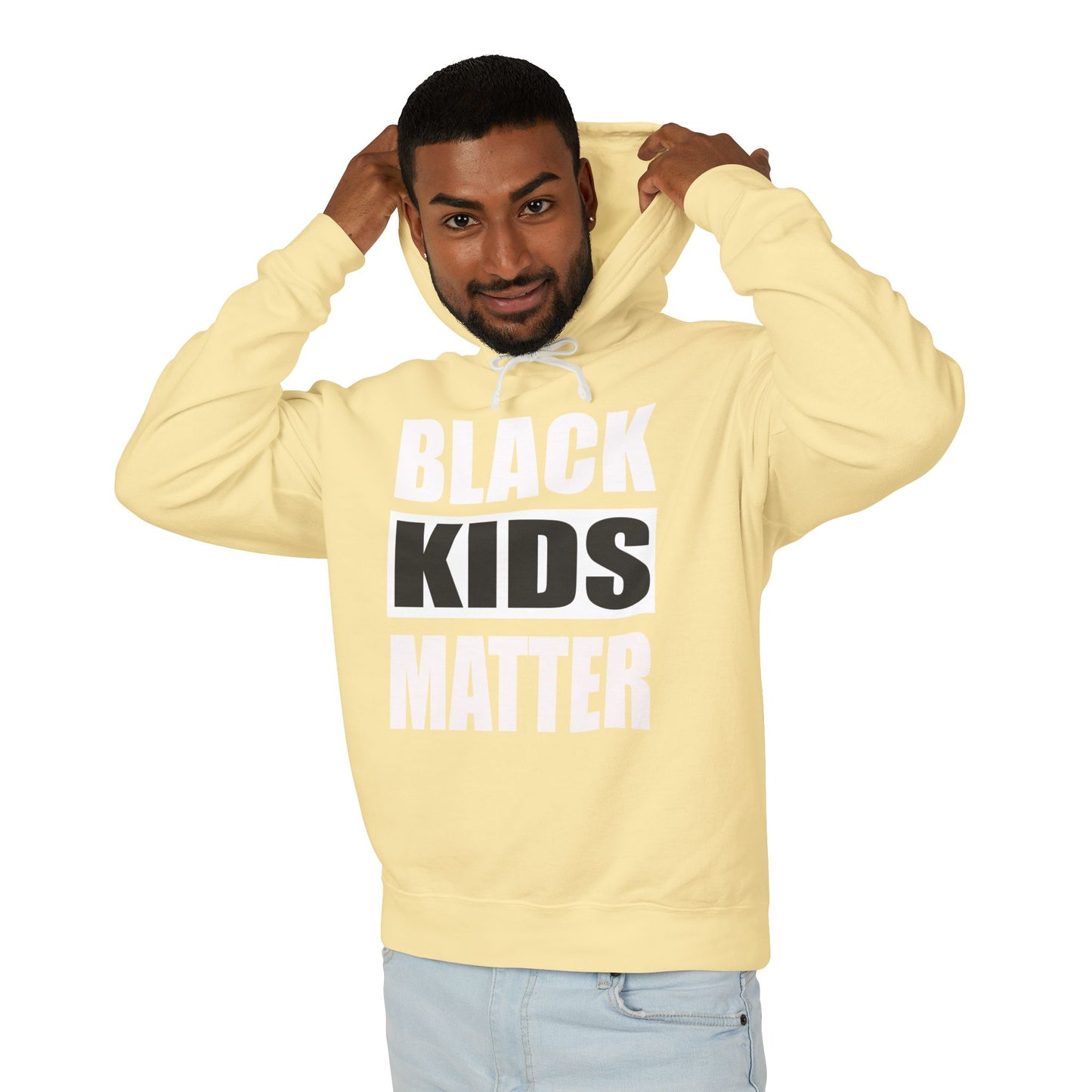 Unisex Lightweight Hooded Sweatshirt - Black Kids Matter