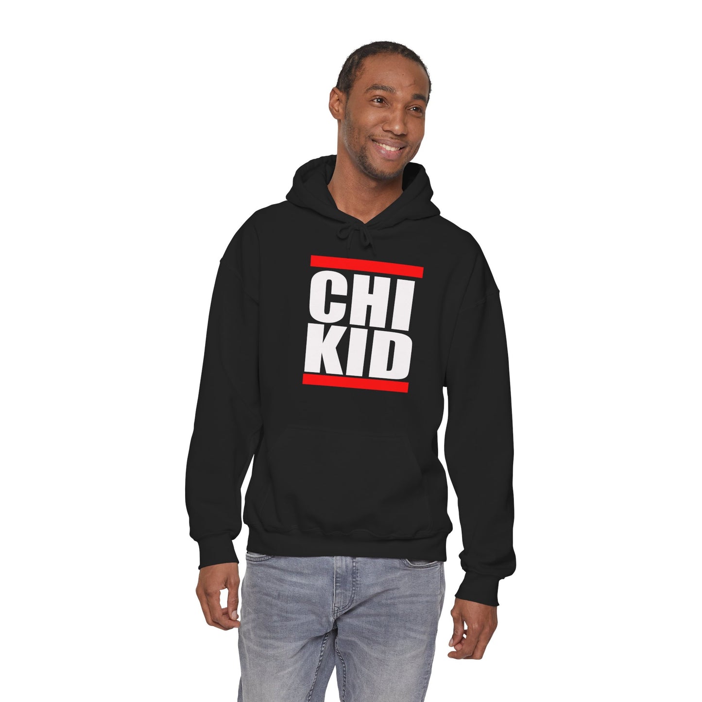 Chi Kid Hoodie — Bold Streetwear Pullover with Red Accent