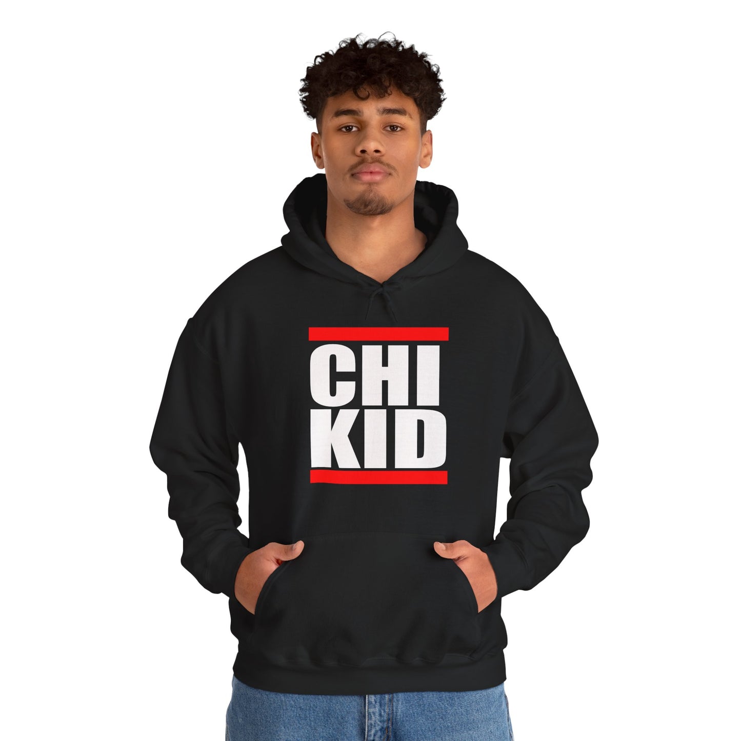 Chi Kid Hoodie — Bold Streetwear Pullover with Red Accent