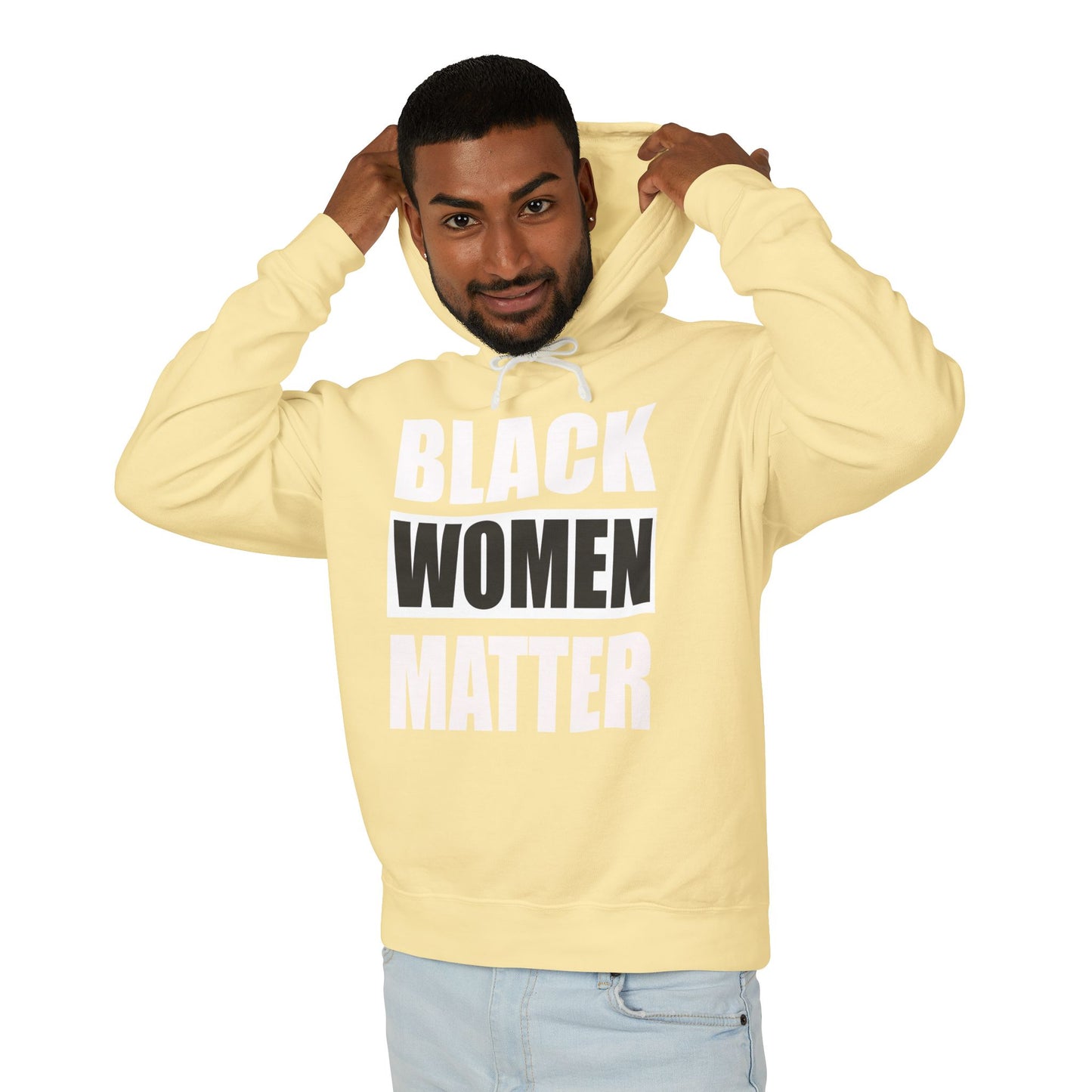 Unisex Lightweight Hooded Sweatshirt - Black Women Matter Statement Hoodie