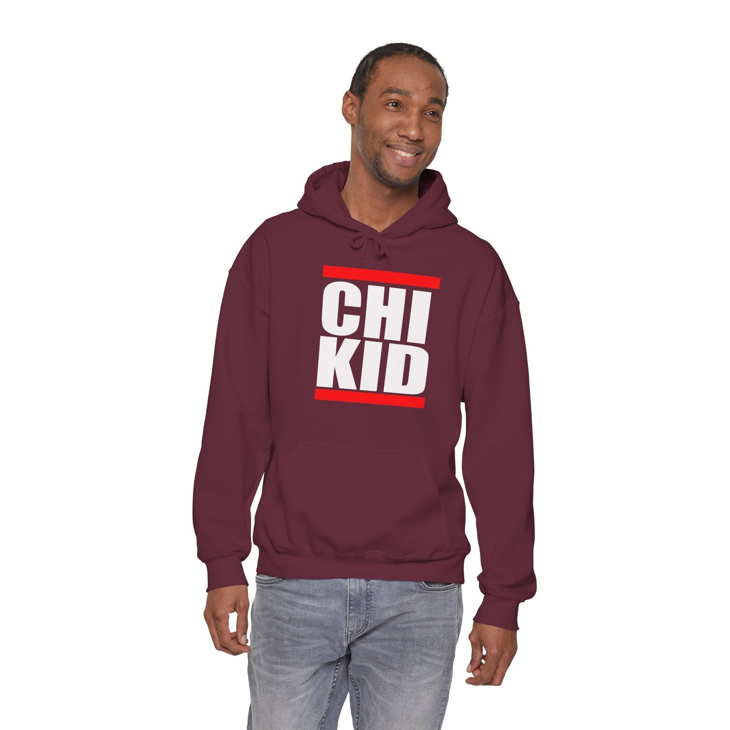 Chi Kid Hoodie — Bold Streetwear Pullover with Red Accent